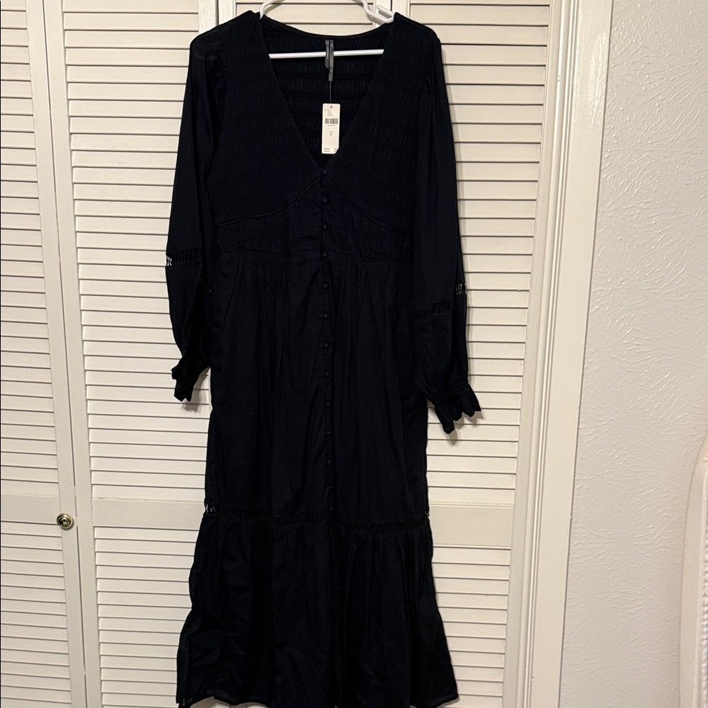 Anthropologie Black Long Sleeve Dress